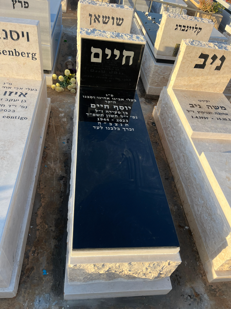 מצבות גרניט שחורה ואפורה